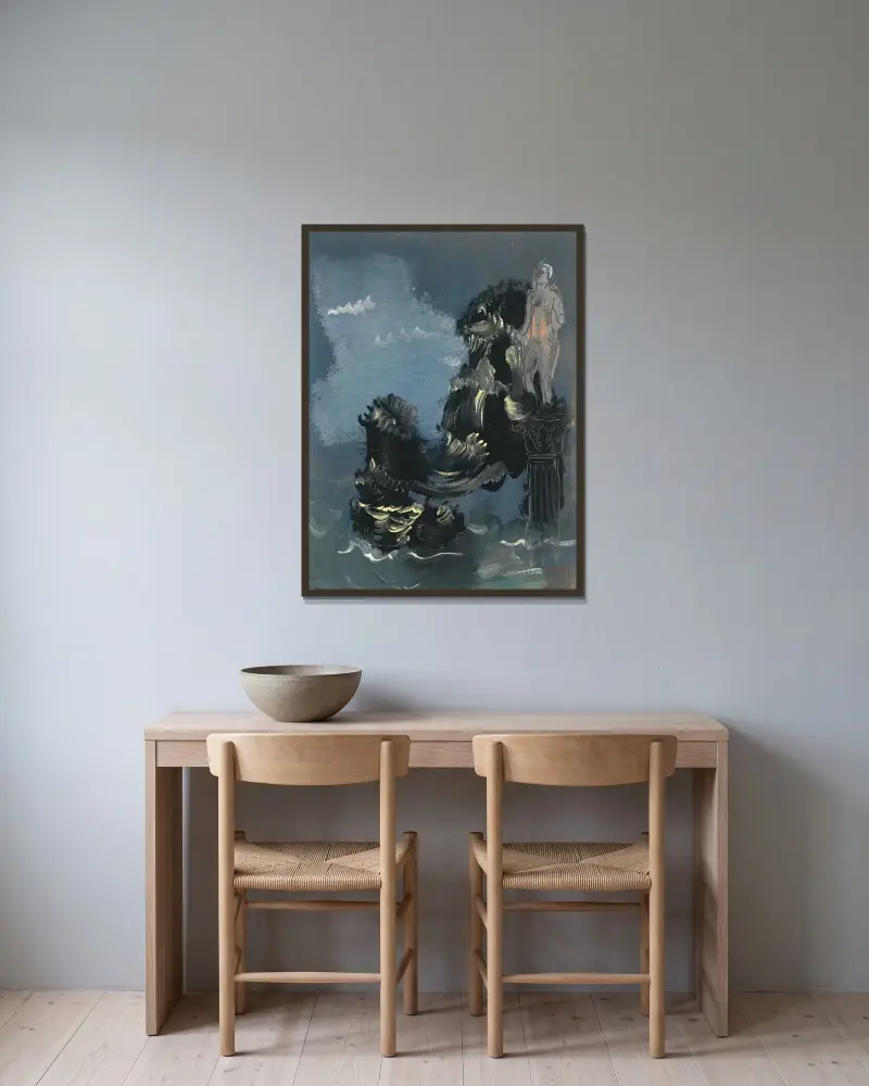 Mythological Scene av Alexandre Jacovleff inramad på en vägg