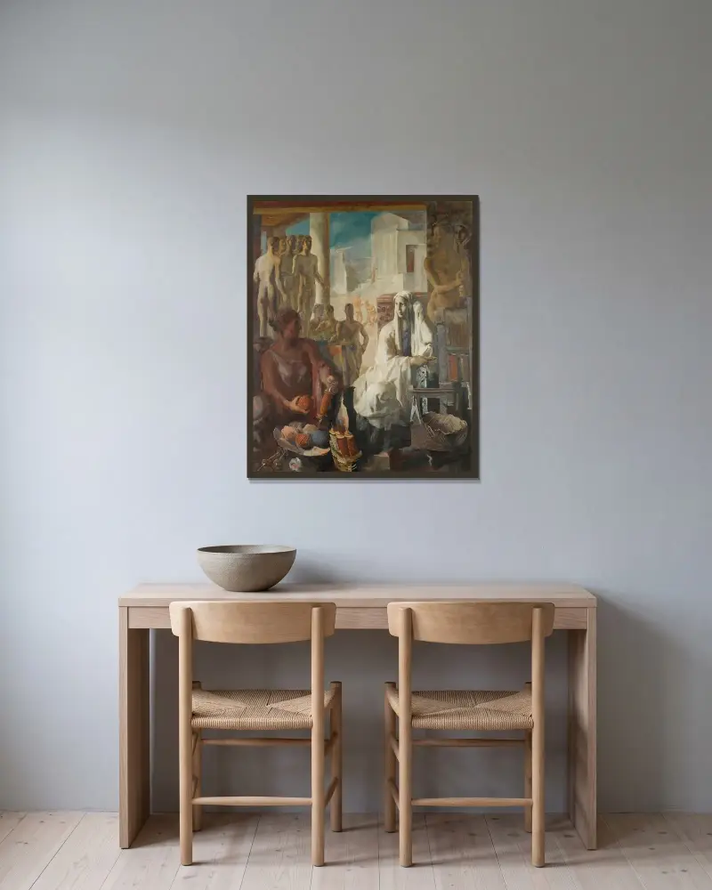 Penelope av Alexandre Jacovleff inramad på en vägg