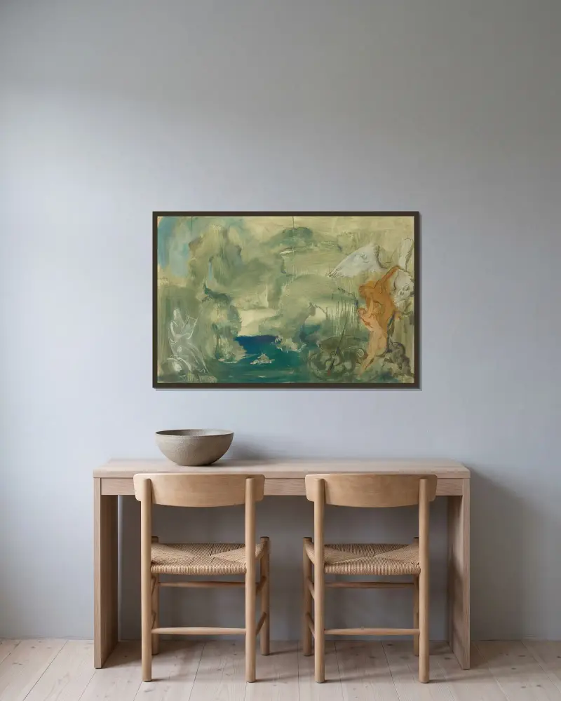 Perseus und Andromeda – Nr. 1 von Alexandre Jacovleff gerahmt an einer Wand