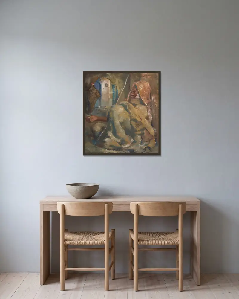 The Beggar av Alexandre Jacovleff inramad på en vägg