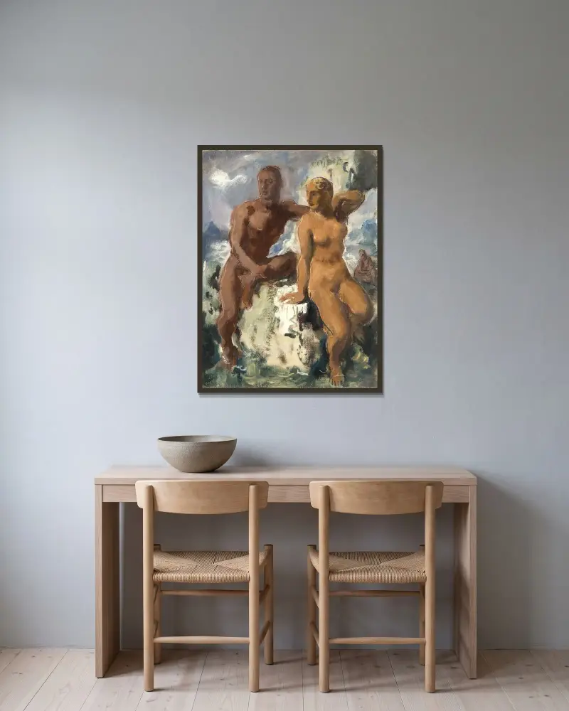 Triton och nereid, Capri av Alexandre Jacovleff inramad på en vägg