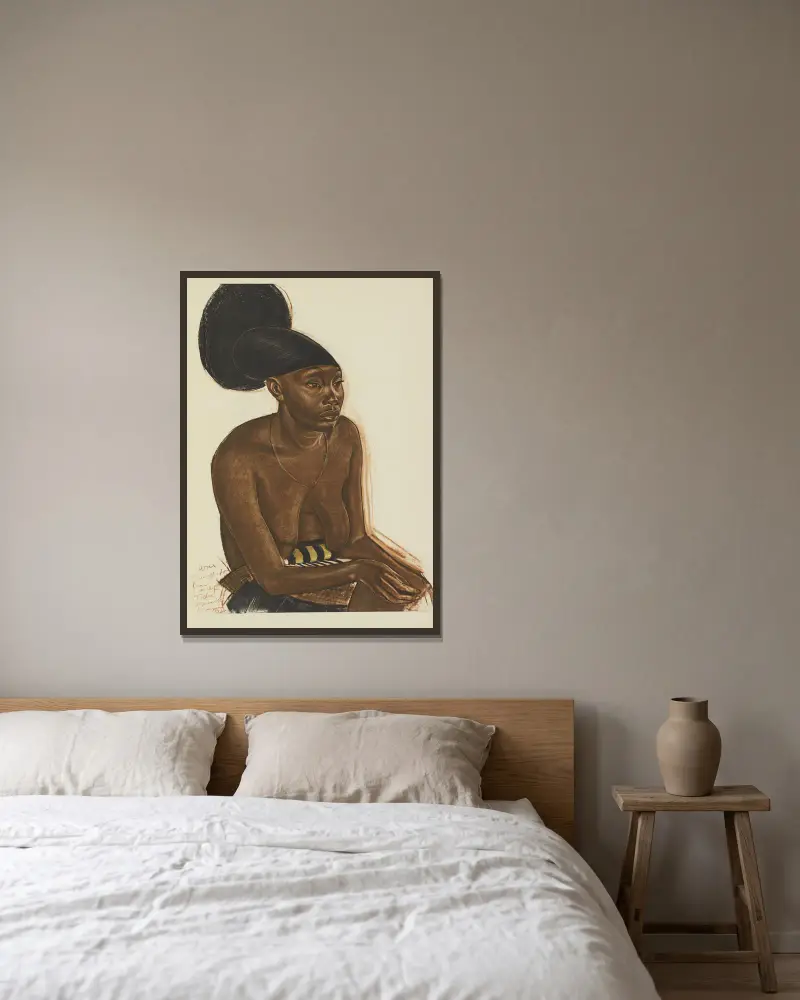 Uru, la Mangbetou (Niangara) von Alexandre Jacovleff gerahmt an einer Wand
