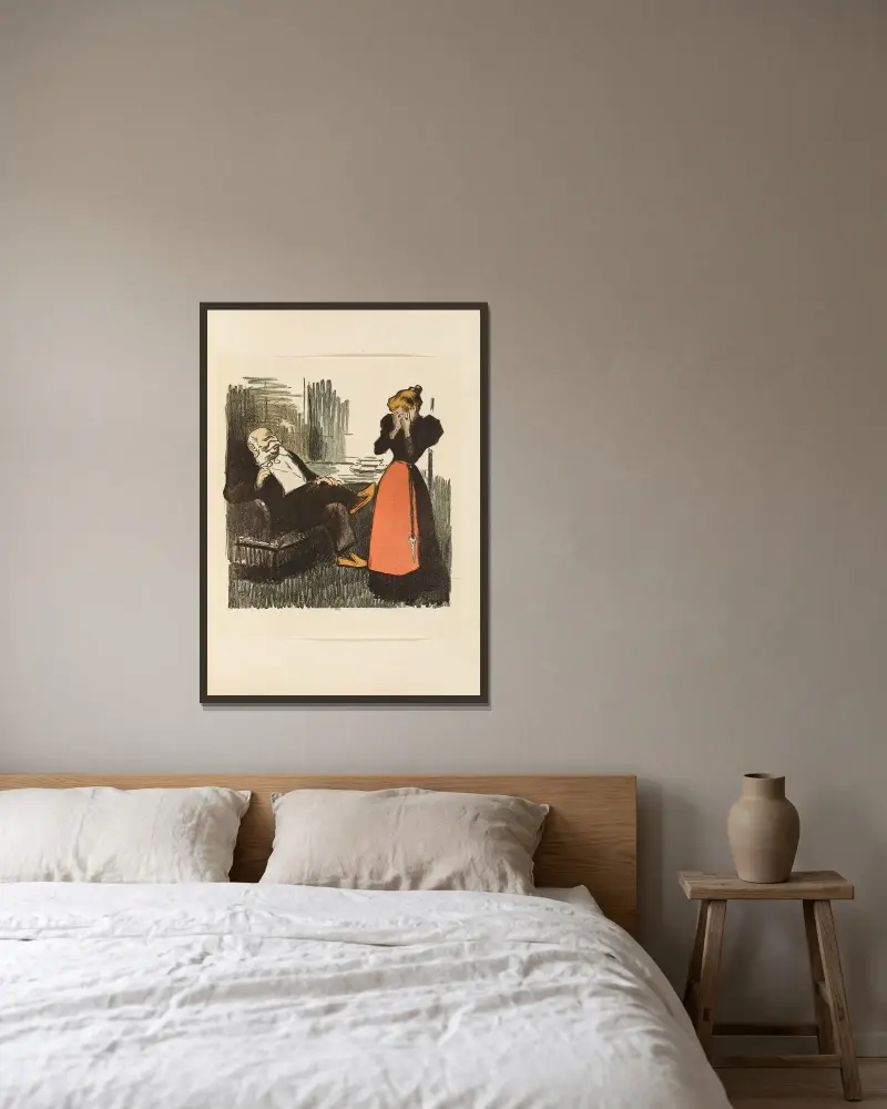 Ett ohederligt förslag av Théophile Alexandre Steinlen inramad på en vägg