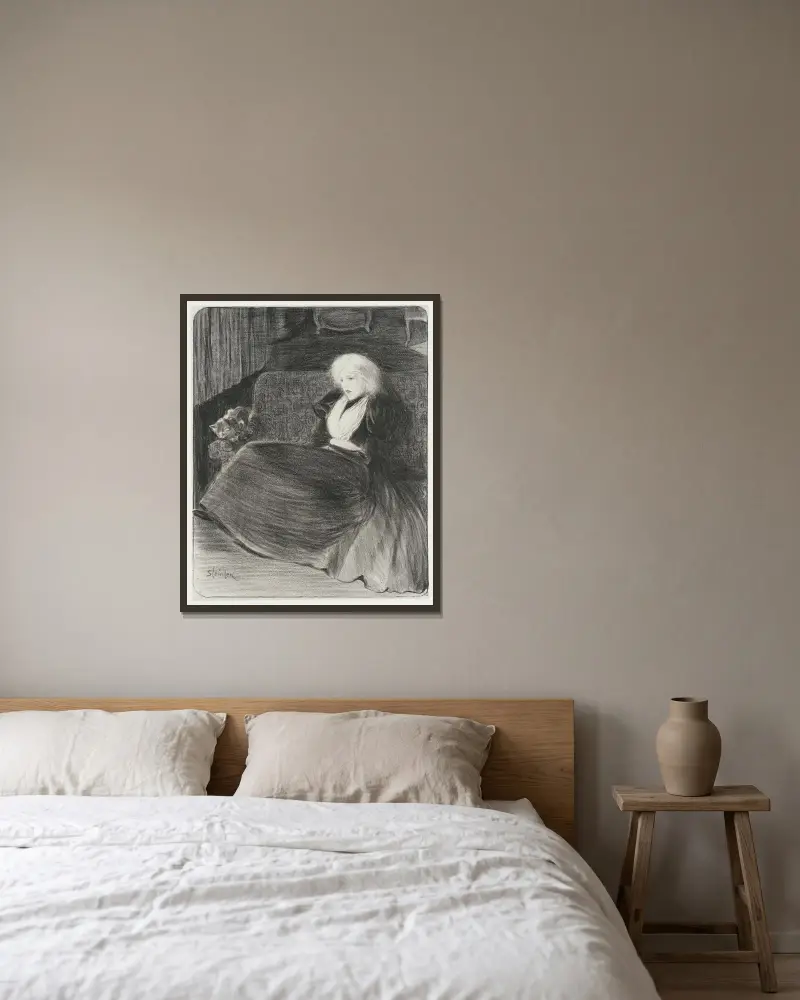 Frauenlieder von Théophile Alexandre Steinlen gerahmt an einer Wand