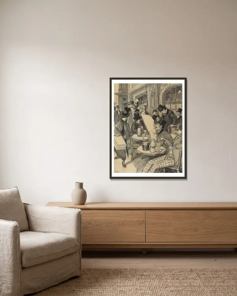 Chez Maxime, Théophile Alexandre Steinlen w ramie na ścianie