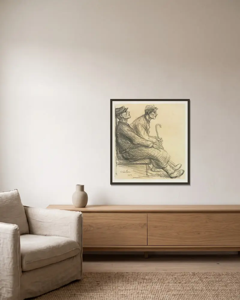 Konvalescenter av Théophile Alexandre Steinlen inramad på en vägg
