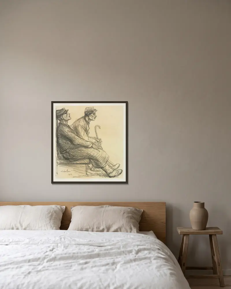Konvalescenter av Théophile Alexandre Steinlen inramad på en vägg