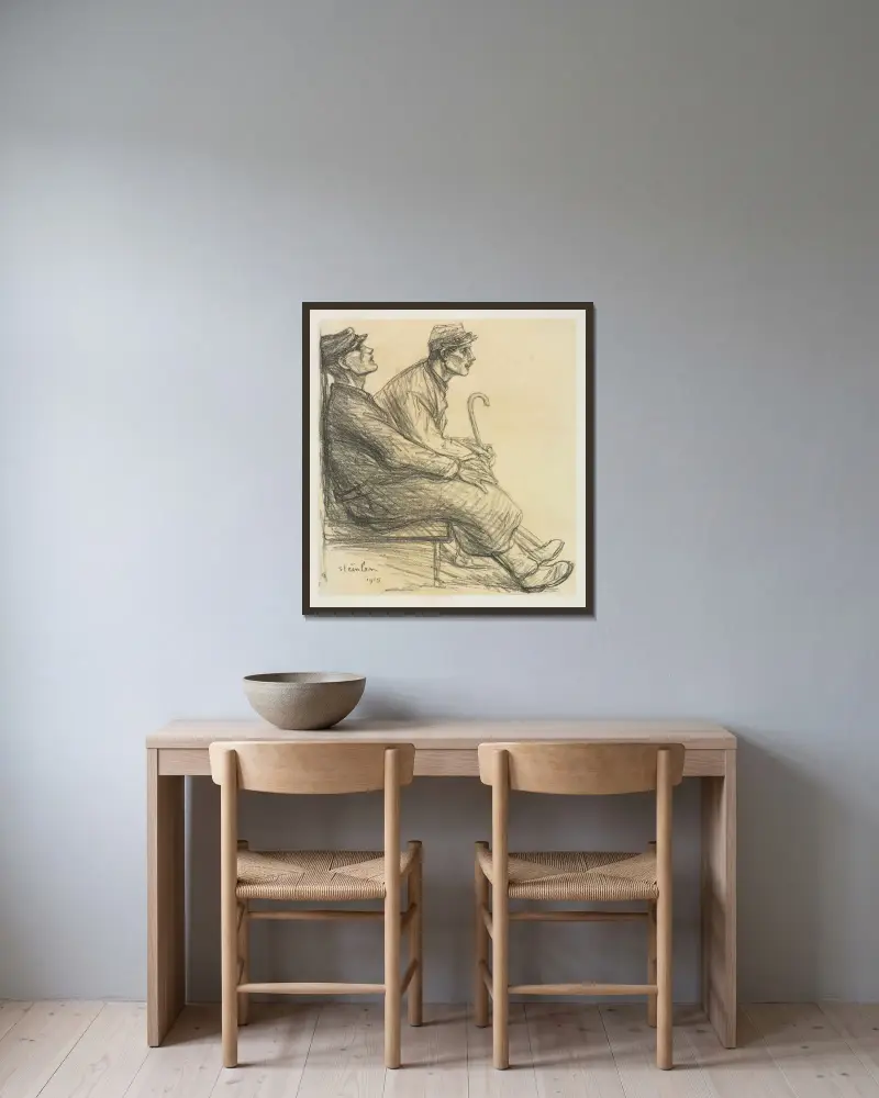 Konvalescenter av Théophile Alexandre Steinlen inramad på en vägg