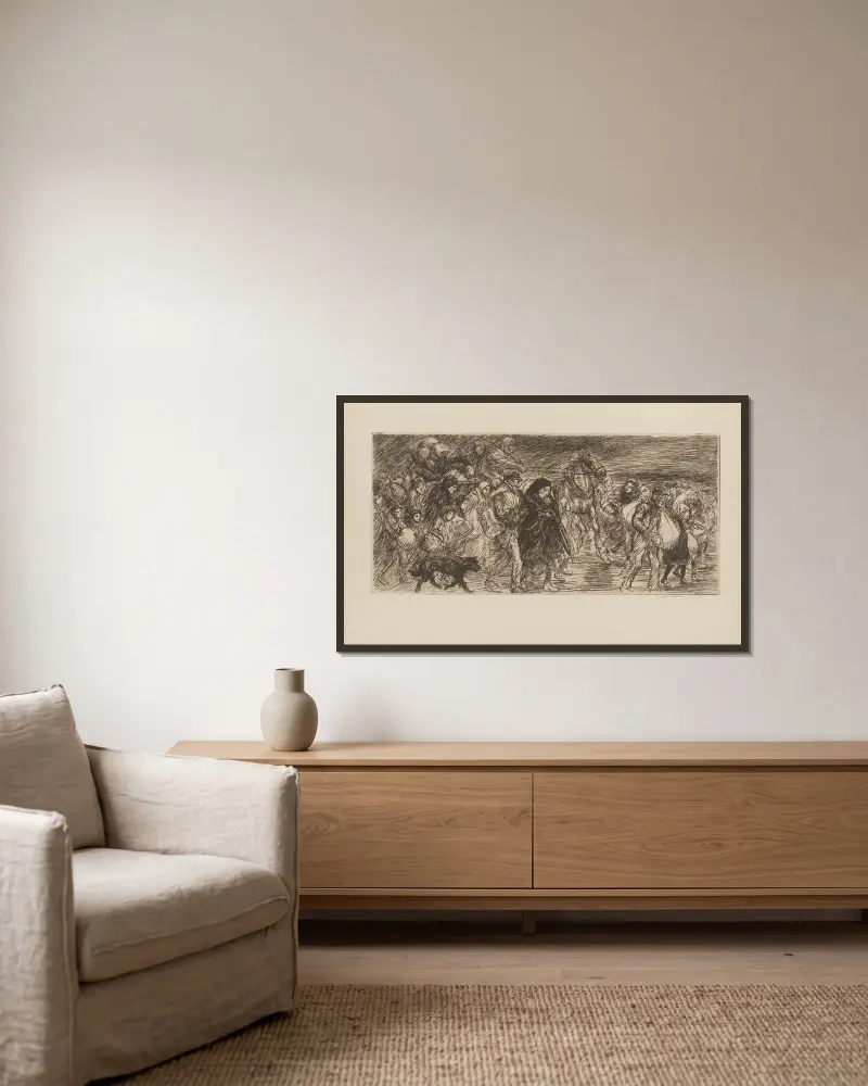Exodus, in der Länge von Théophile Alexandre Steinlen gerahmt an einer Wand