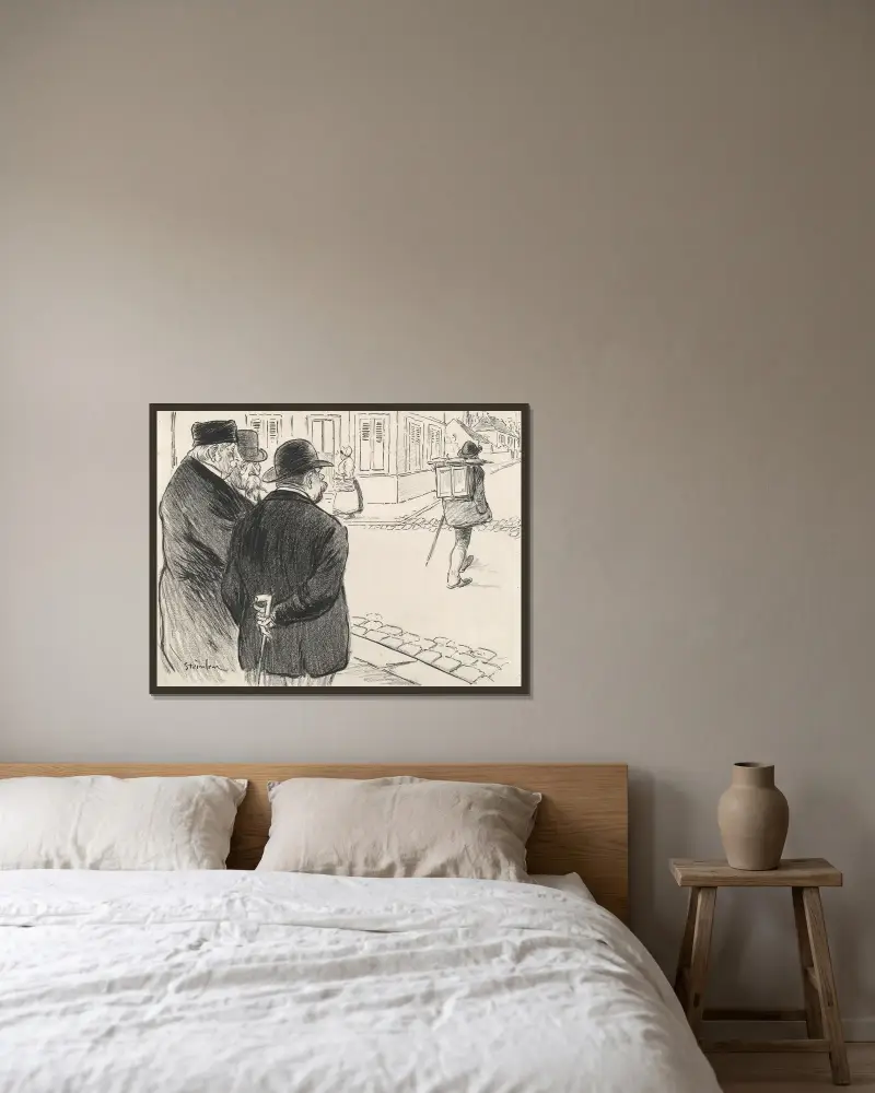 He Acts Like a Painter av Théophile Alexandre Steinlen inramad på en vägg
