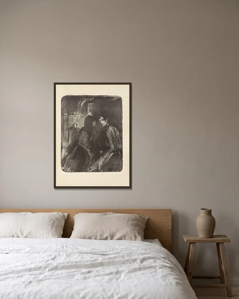 I förorten av Théophile Alexandre Steinlen inramad på en vägg