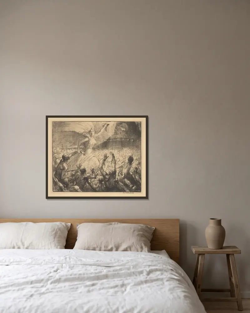 Befriaren av Théophile Alexandre Steinlen inramad på en vägg