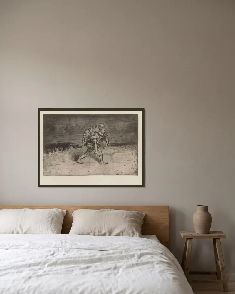 De två vännerna av Théophile Alexandre Steinlen inramad på en vägg