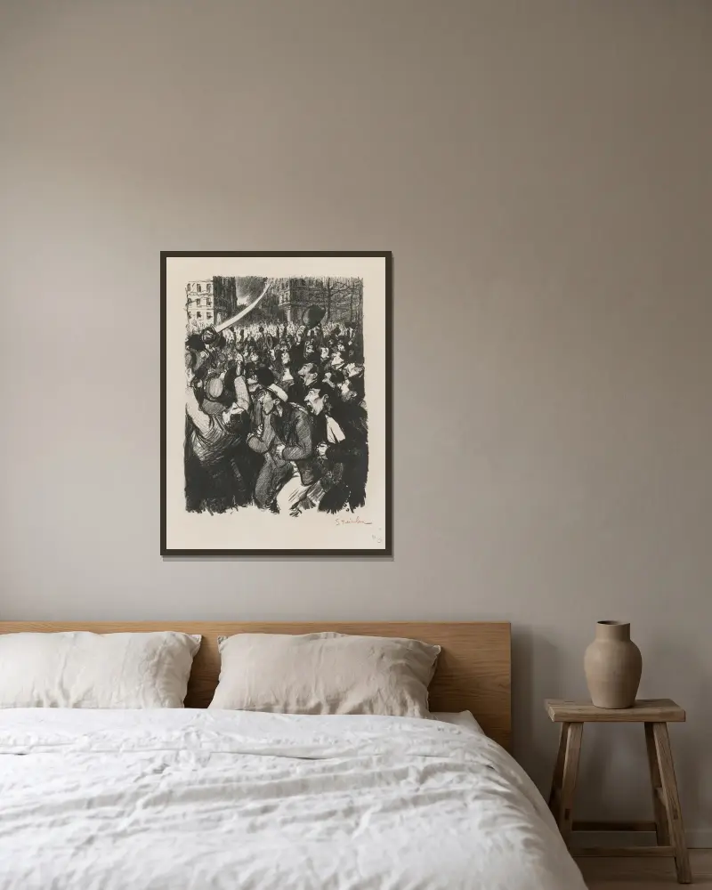 Die Schafe von Boisdeffre von Théophile Alexandre Steinlen gerahmt an einer Wand