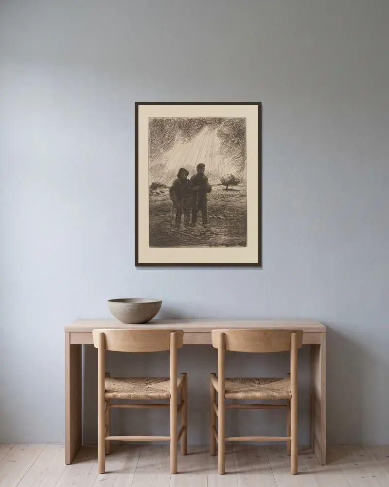 Luffarna av Théophile Alexandre Steinlen inramad på en vägg