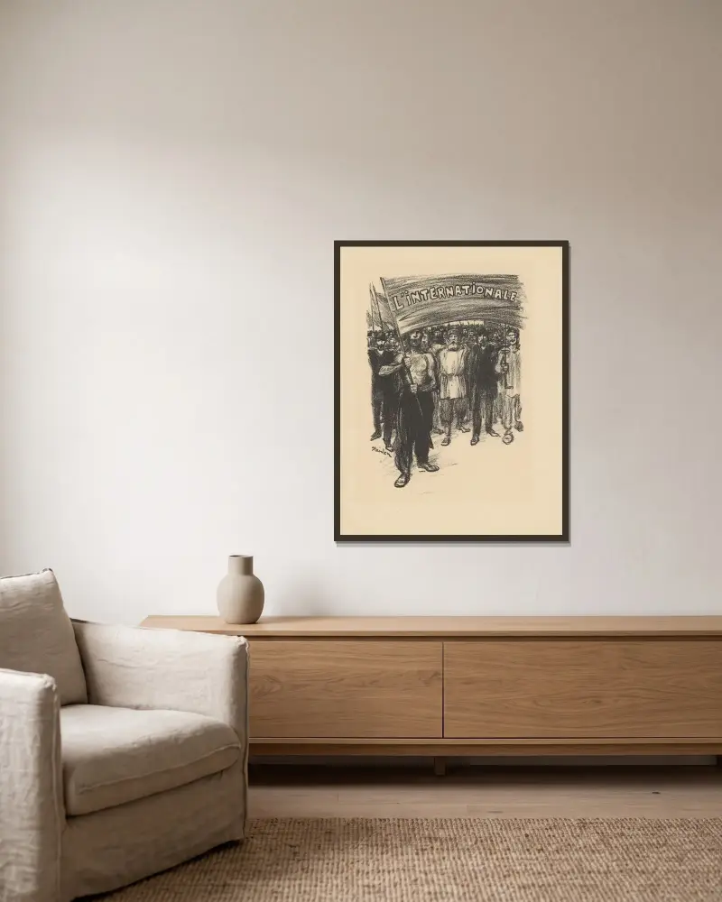 L’Internationale av Théophile Alexandre Steinlen inramad på en vägg