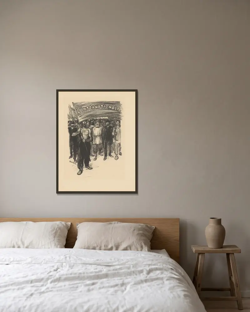 L’Internationale av Théophile Alexandre Steinlen inramad på en vägg