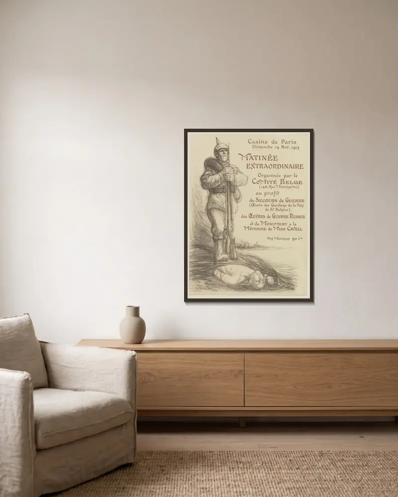 Matinée extraordinaire organisée par le Comité belge av Théophile Alexandre Steinlen inramad på en vägg