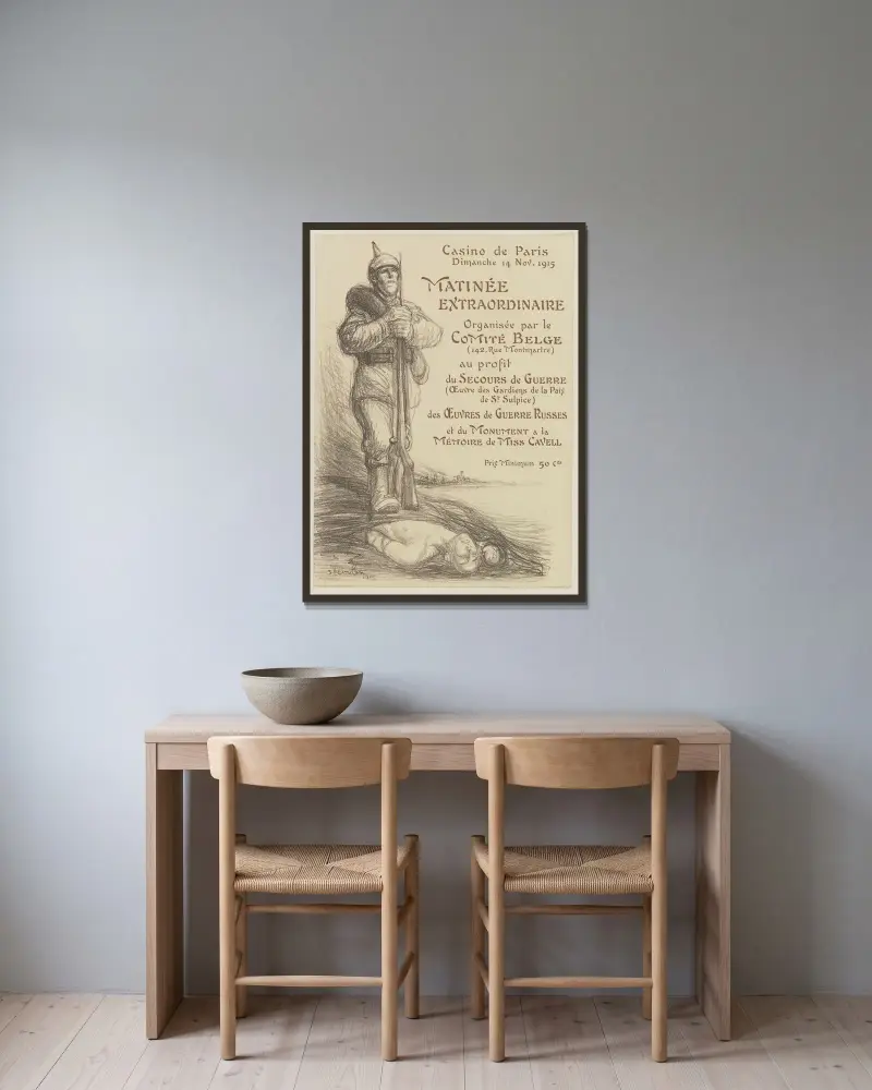 Matinée extraordinaire organisée par le Comité belge av Théophile Alexandre Steinlen inramad på en vägg