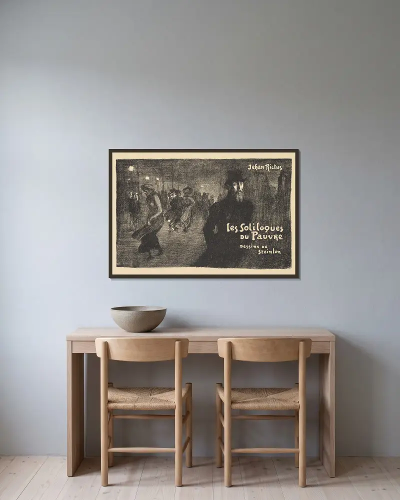 Paryż nocą, Théophile Alexandre Steinlen w ramie na ścianie