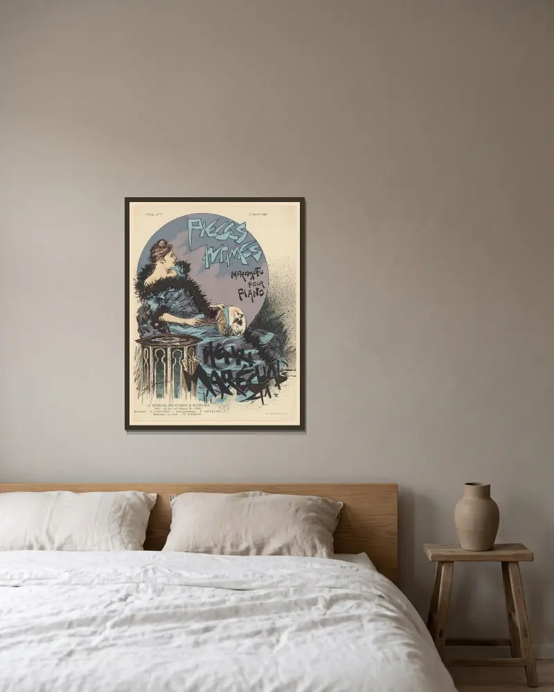 Intima stycken, impromptu för piano av Henri Maréchal av Théophile Alexandre Steinlen inramad på en vägg