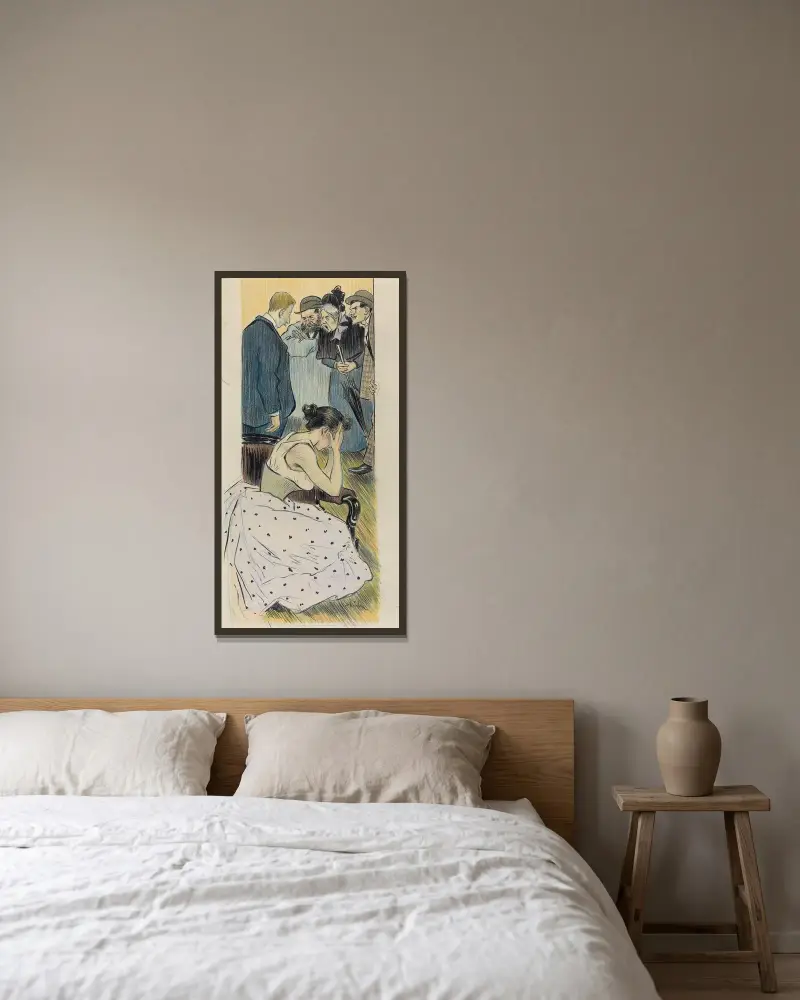 Sa famille (chanson) av Théophile Alexandre Steinlen inramad på en vägg