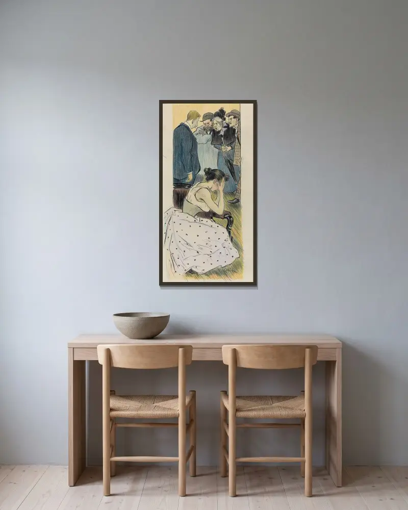 Sa famille (chanson) av Théophile Alexandre Steinlen inramad på en vägg