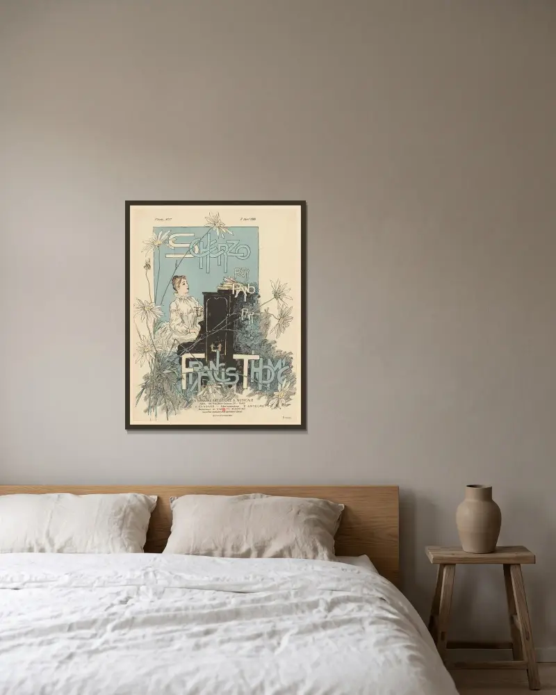 Scherzo – för – piano – av – Francis Thomé av Théophile Alexandre Steinlen inramad på en vägg