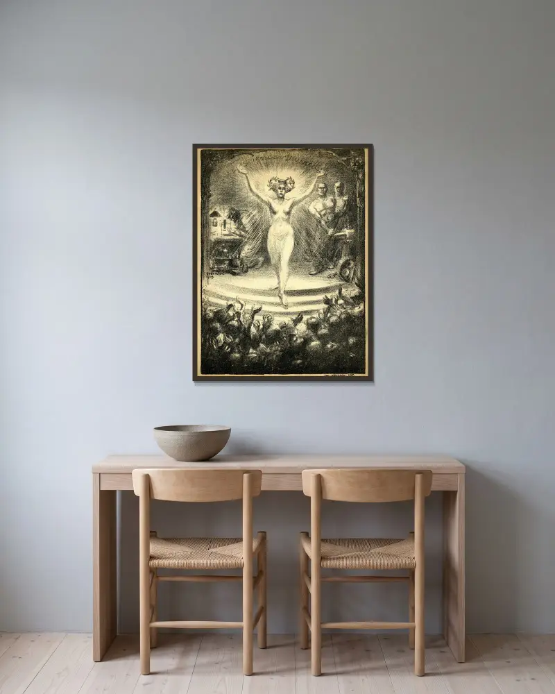 Věda práce, Théophile Alexandre Steinlen v rámu na stěně