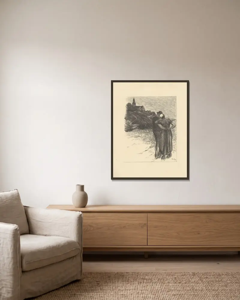 Klingt, Musettes! von Théophile Alexandre Steinlen gerahmt an einer Wand