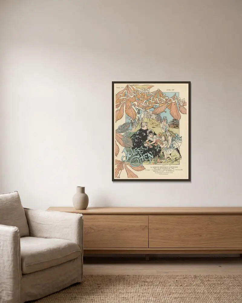Souvenir de Rocquencourt, caprice pour piano par Jules Cohen av Théophile Alexandre Steinlen inramad på en vägg