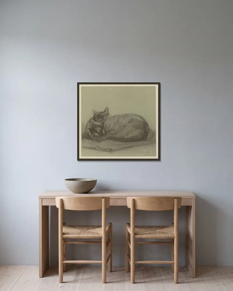 Steinlen. Chats et autres Bêtes av Théophile Alexandre Steinlen inramad på en vägg