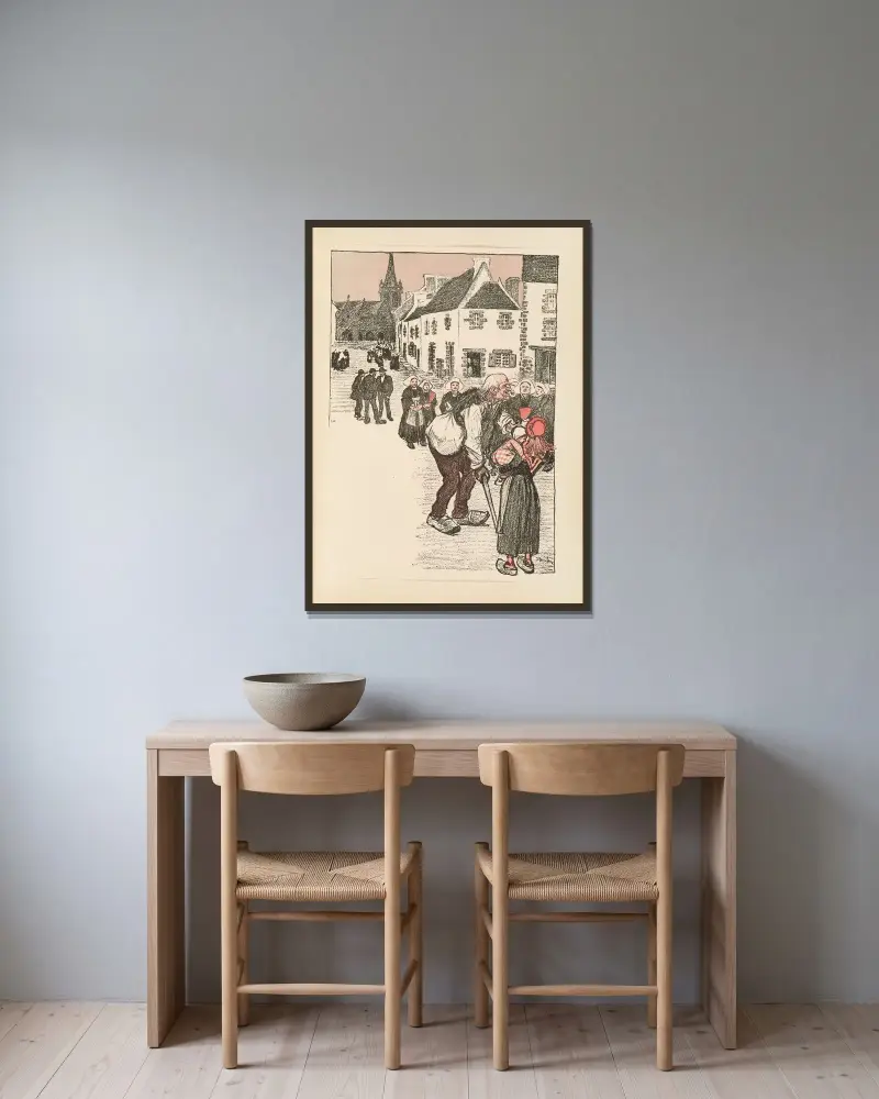 Den gamle mannen av Théophile Alexandre Steinlen inramad på en vägg