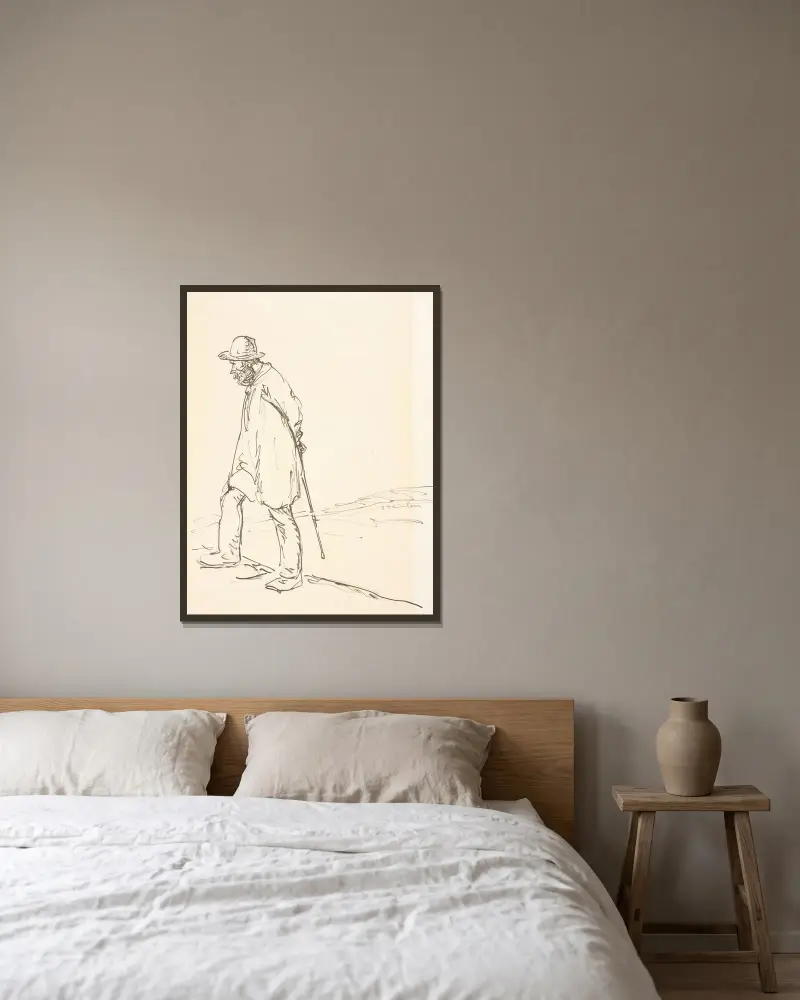 Vagabonden av Théophile Alexandre Steinlen inramad på en vägg