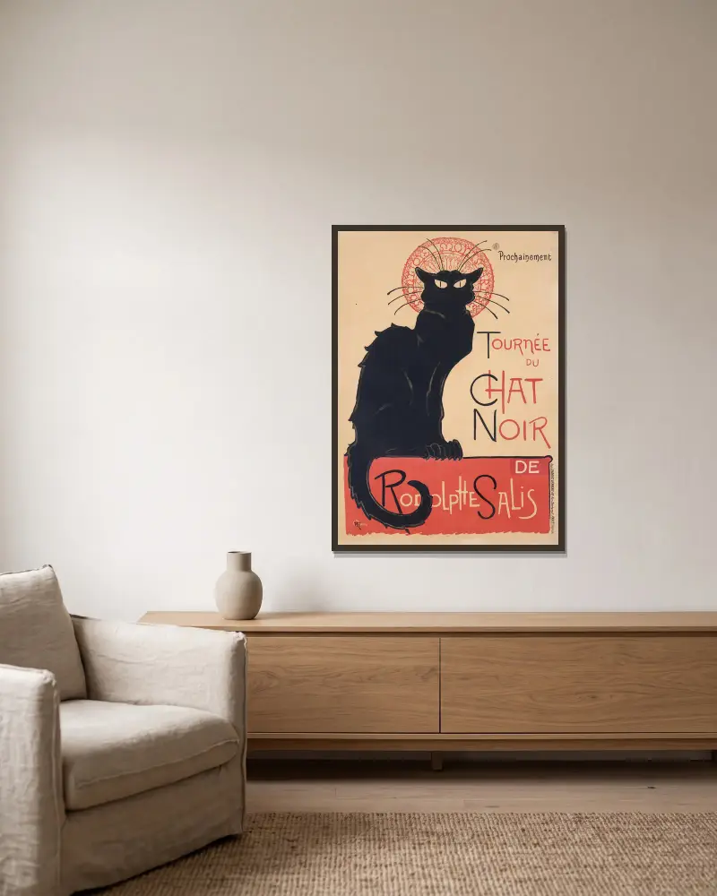 Tournée du Chat Noir von Théophile Alexandre Steinlen gerahmt an einer Wand