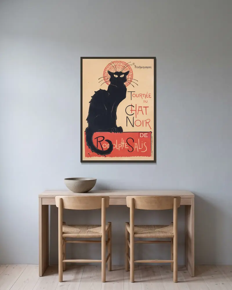 Tournée du Chat Noir von Théophile Alexandre Steinlen gerahmt an einer Wand