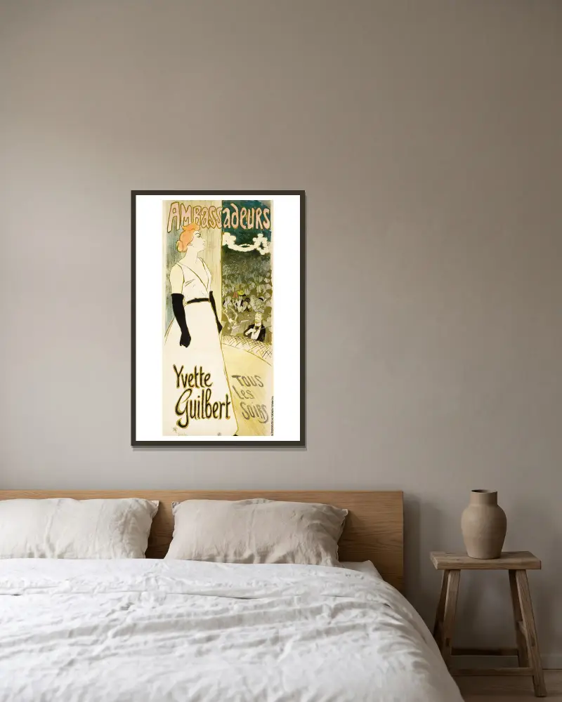 Yvette Guilbert von Théophile Alexandre Steinlen gerahmt an einer Wand