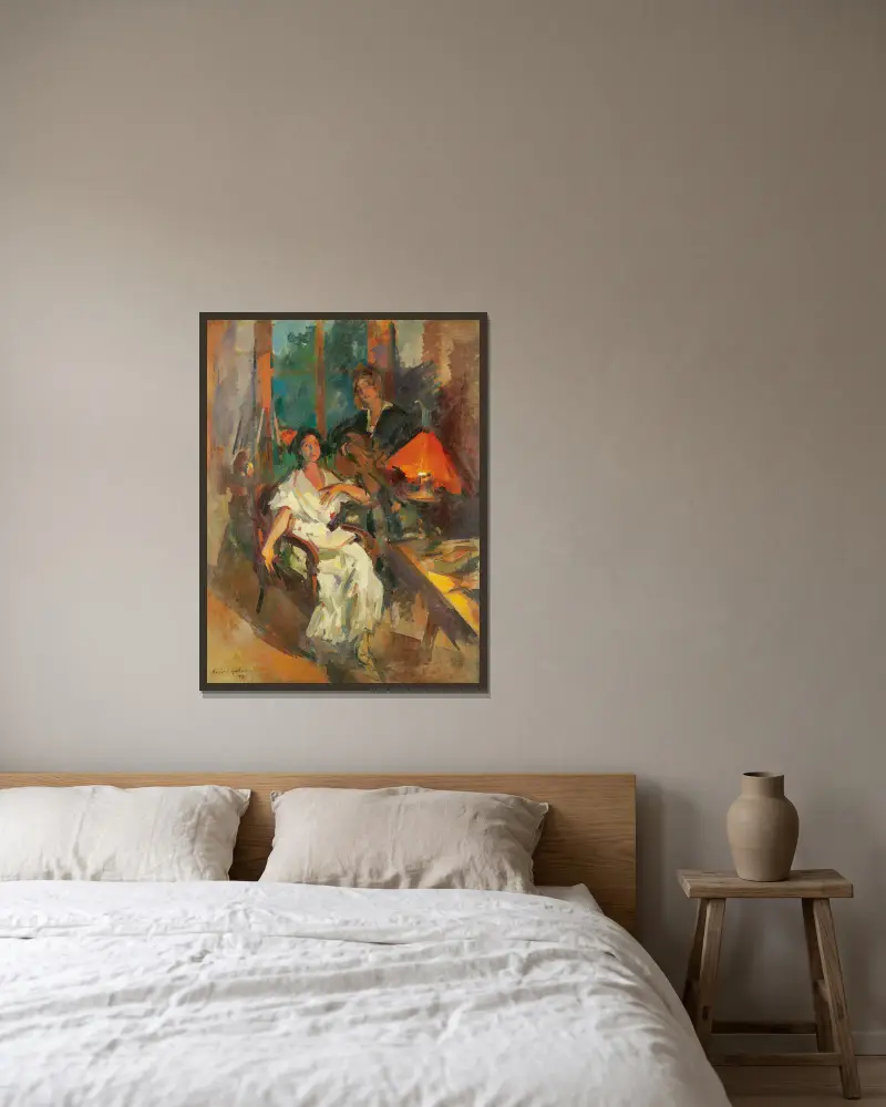 Večerní dueto, Konstantin Alexeevich Korovin v rámu na stěně