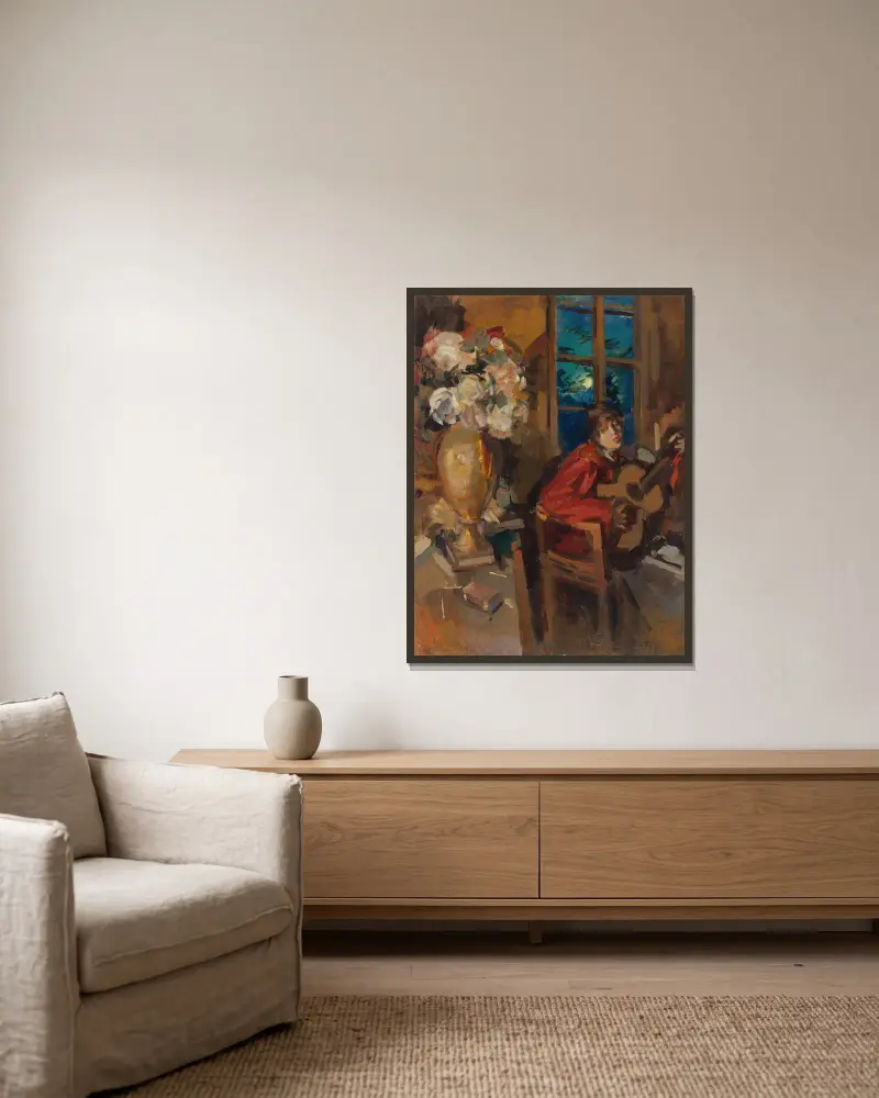Večerní serenáda, Konstantin Alexeevich Korovin v rámu na stěně