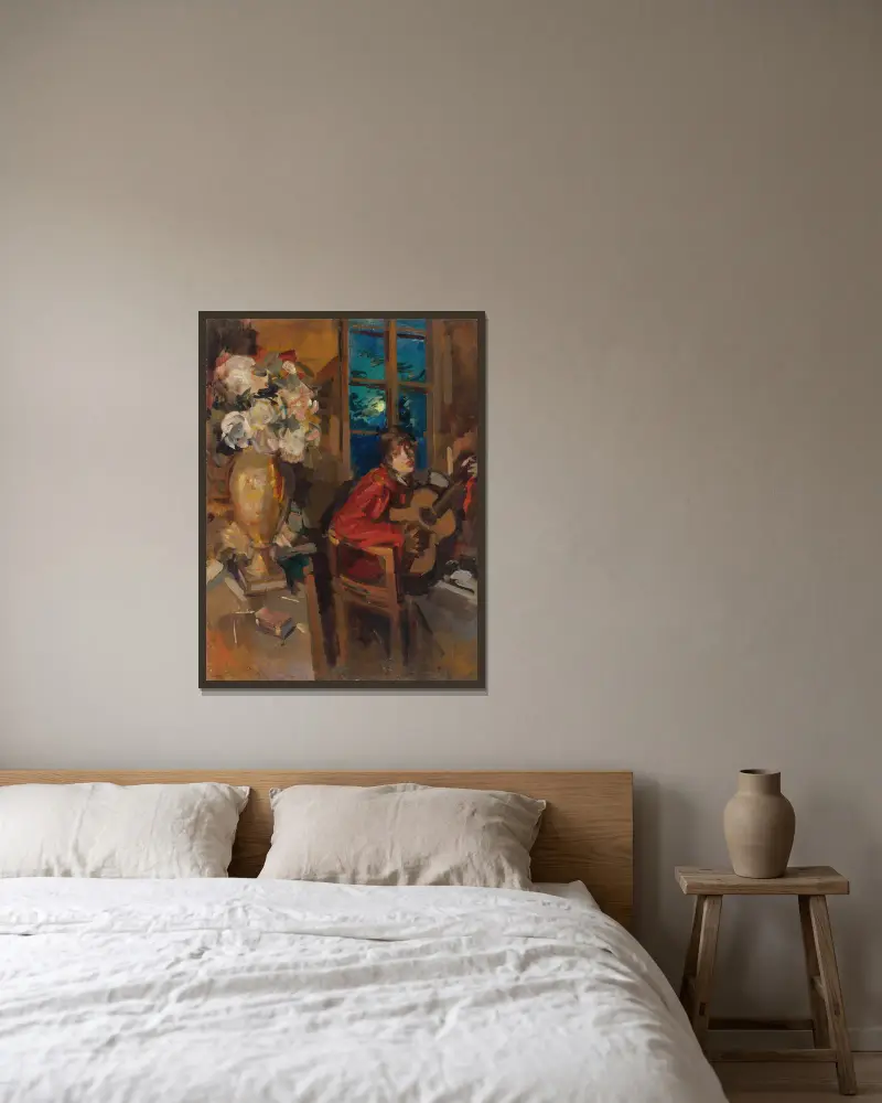 Večerní serenáda, Konstantin Alexeevich Korovin v rámu na stěně