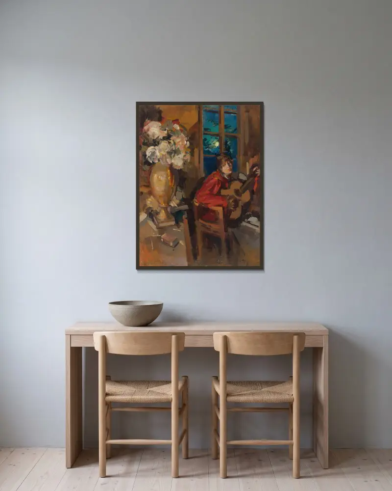 Večerní serenáda, Konstantin Alexeevich Korovin v rámu na stěně