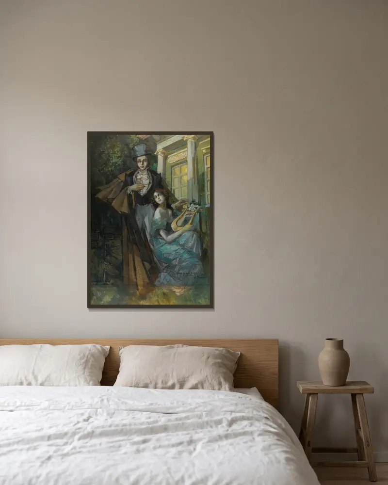 Puškin a múza, Konstantin Alexeevich Korovin v rámu na stěně