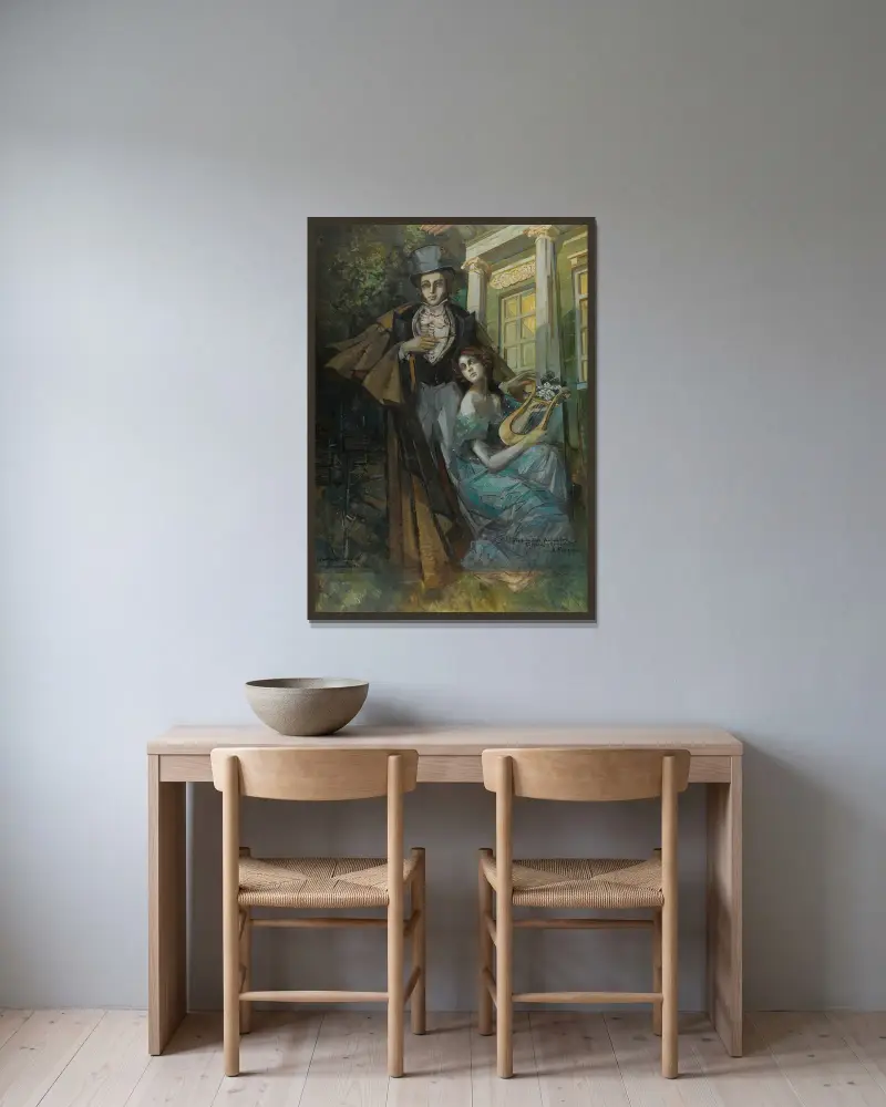 Puškin a múza, Konstantin Alexeevich Korovin v rámu na stěně