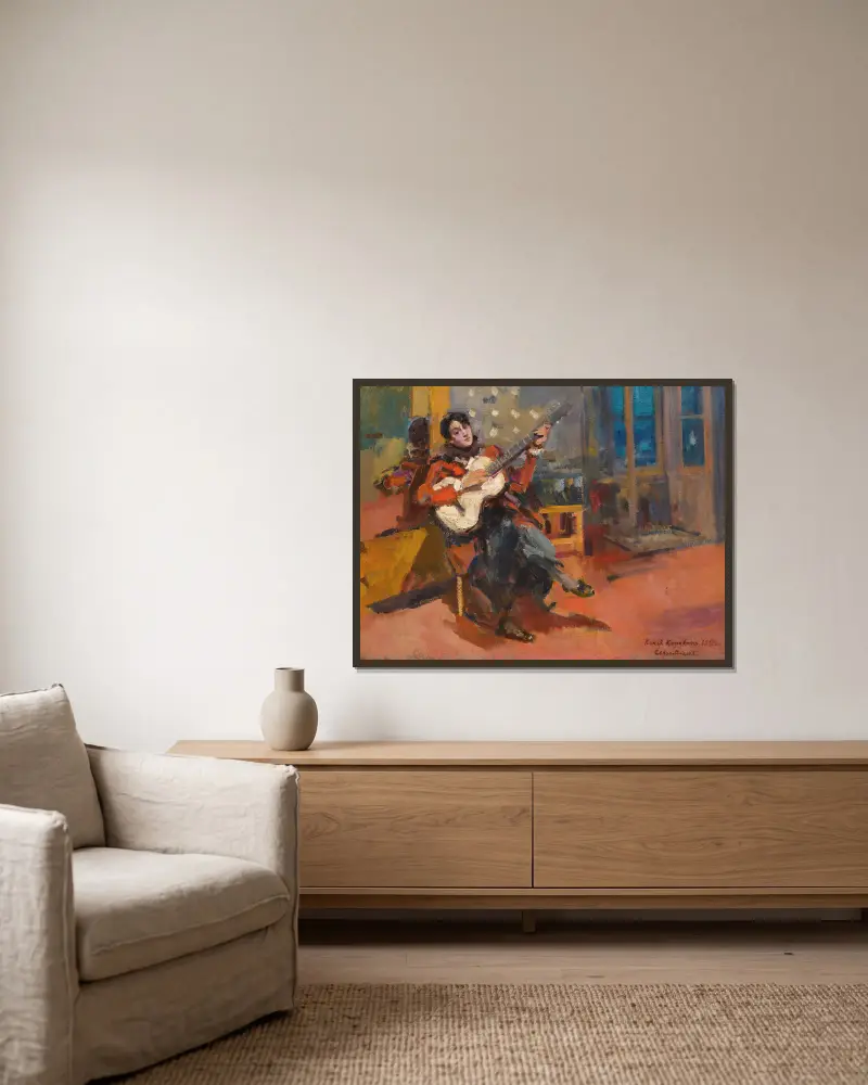 Gitarzysta, Konstantin Alexeevich Korovin w ramie na ścianie