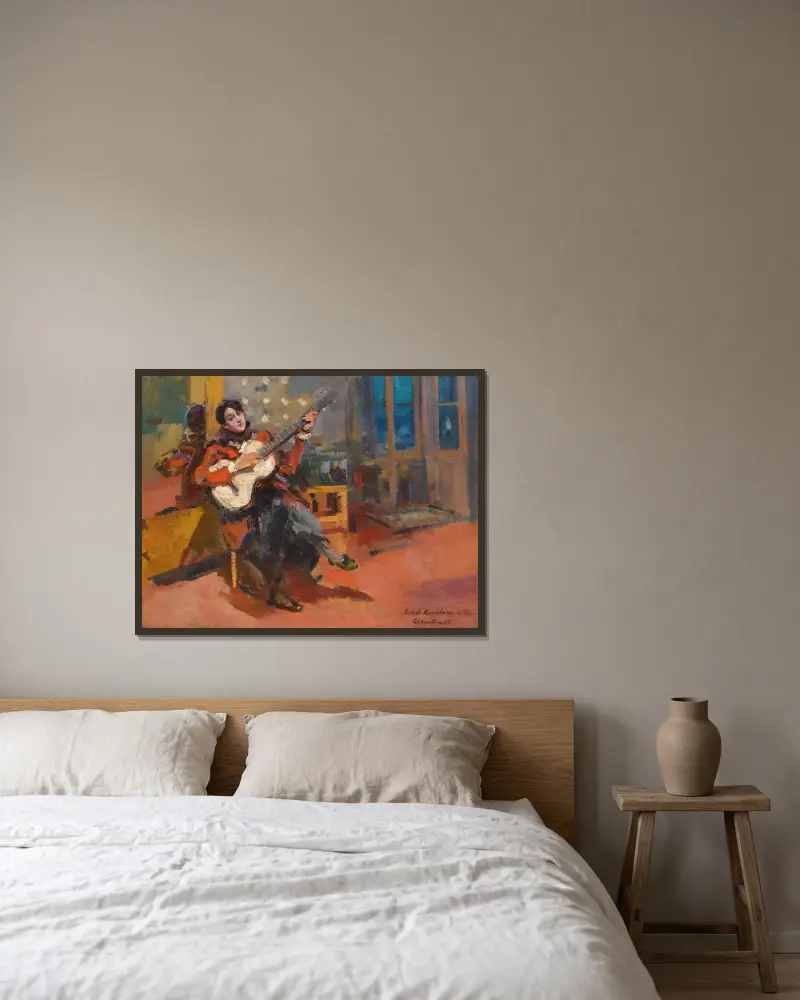 Gitarzysta, Konstantin Alexeevich Korovin w ramie na ścianie