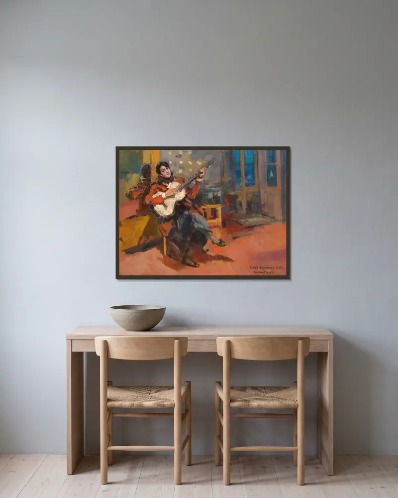 Gitarzysta, Konstantin Alexeevich Korovin w ramie na ścianie