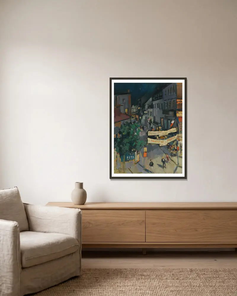 Vichy bei Nacht von Konstantin Alexeevich Korovin gerahmt an einer Wand