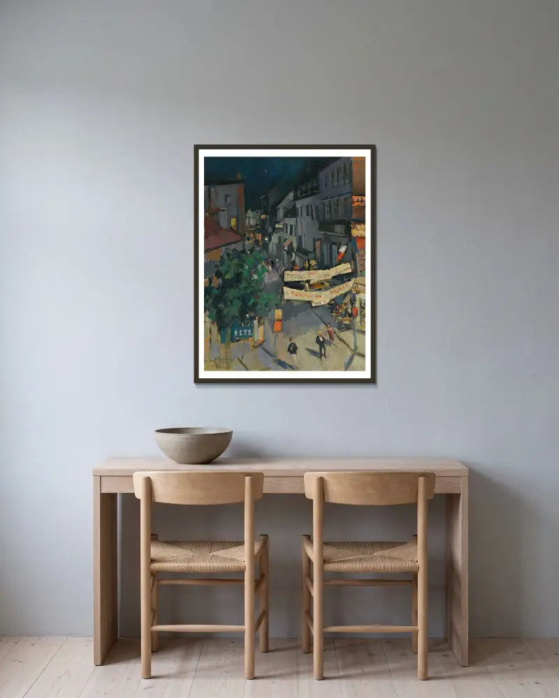 Vichy bei Nacht von Konstantin Alexeevich Korovin gerahmt an einer Wand