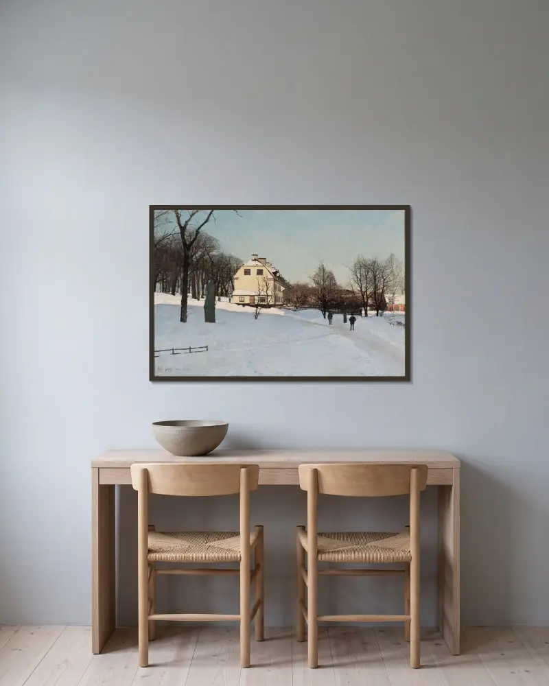 Winter. Skeppsholmen, Stockholm av Alfred Bergström inramad på en vägg