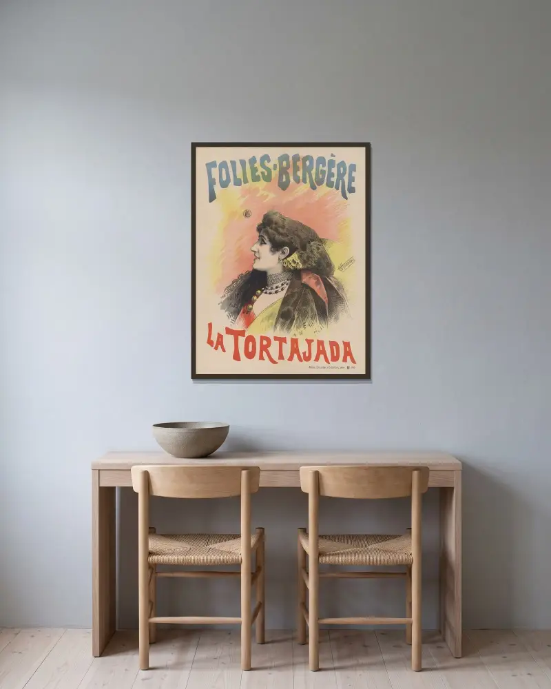 Folies-Bergère. La Tortajada av Alfred Choubrac inramad på en vägg